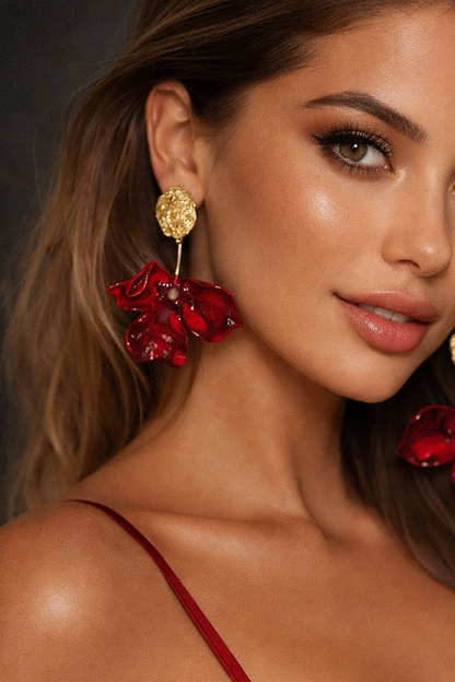 Upside Bloom Drops (Deep Red)