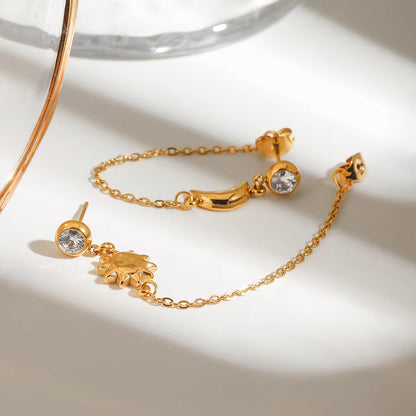 Sun & Moon Drop Earrings