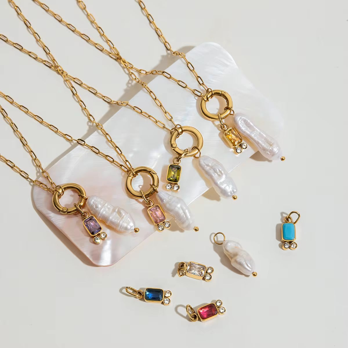 Pearl Pop Charms Necklace