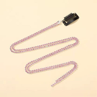 Rhinestone Hair Chain Clip (Pink/Purple)