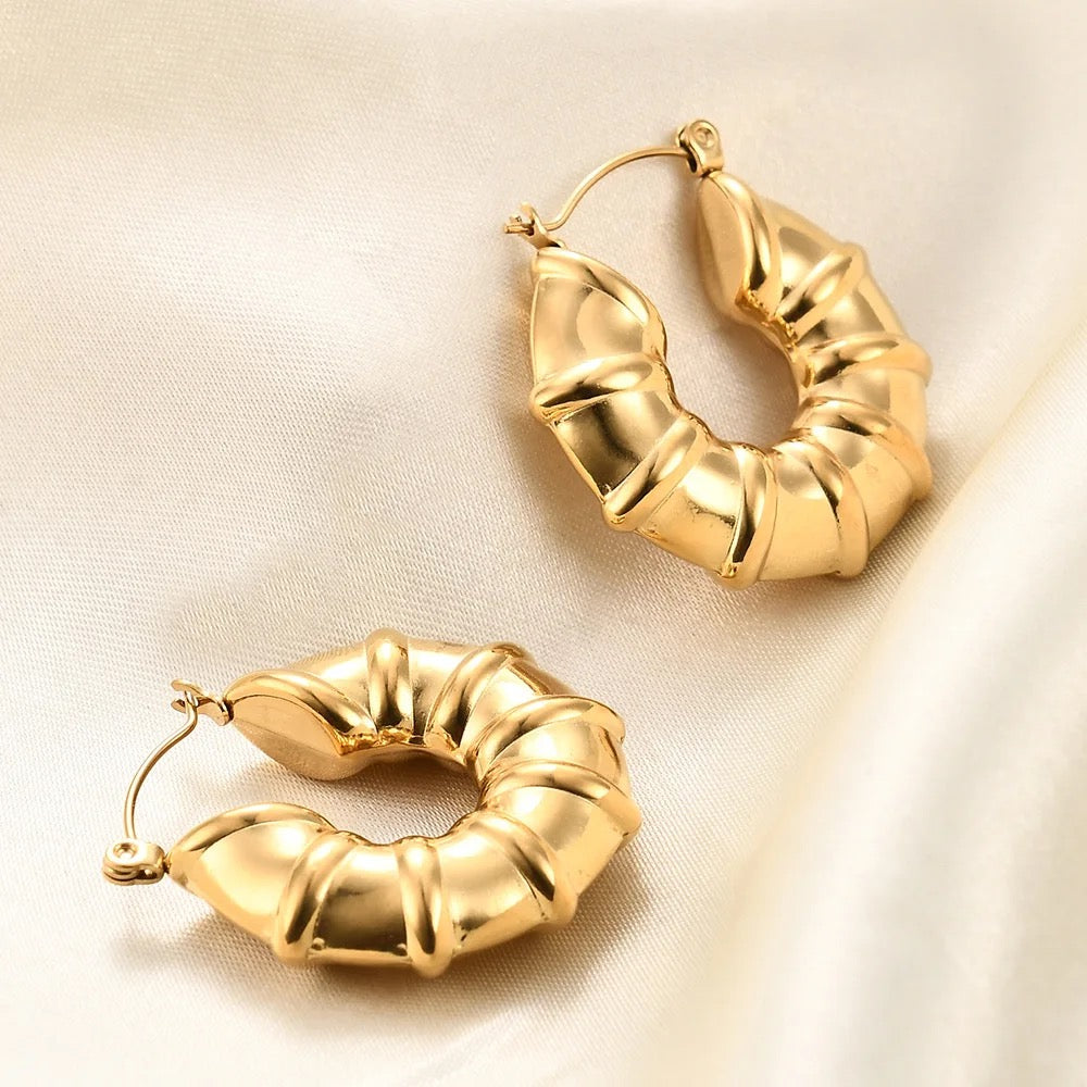 Bamboo Chunky Hoops