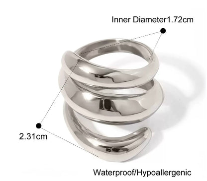 Liquid Spiral Statement Ring