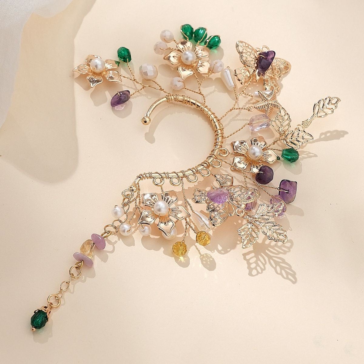Enchanted Ear Cuff (Pearls and Stones) Single