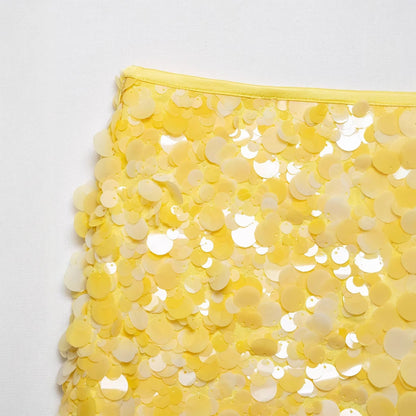 Disc Sequin Mini Skirt