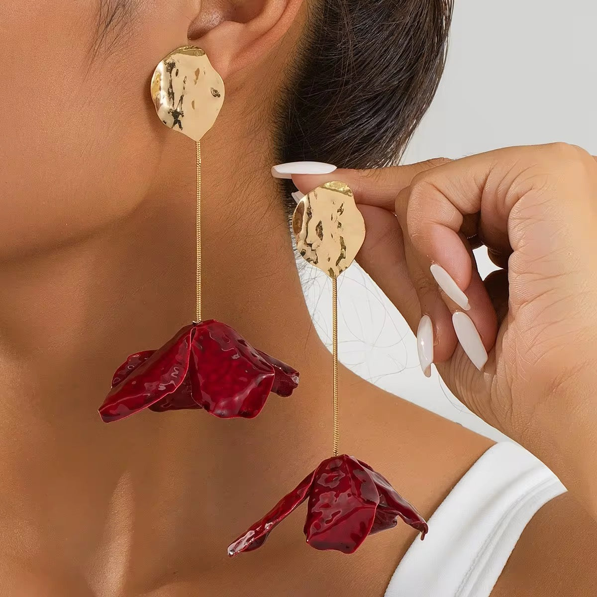Upside Bloom Drops (Deep Red)