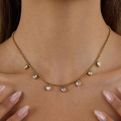 Dainty Heart Drop Necklace