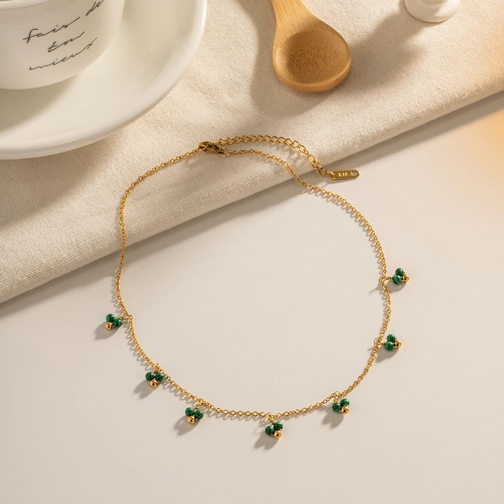 My Green Malachite Charm Necklace