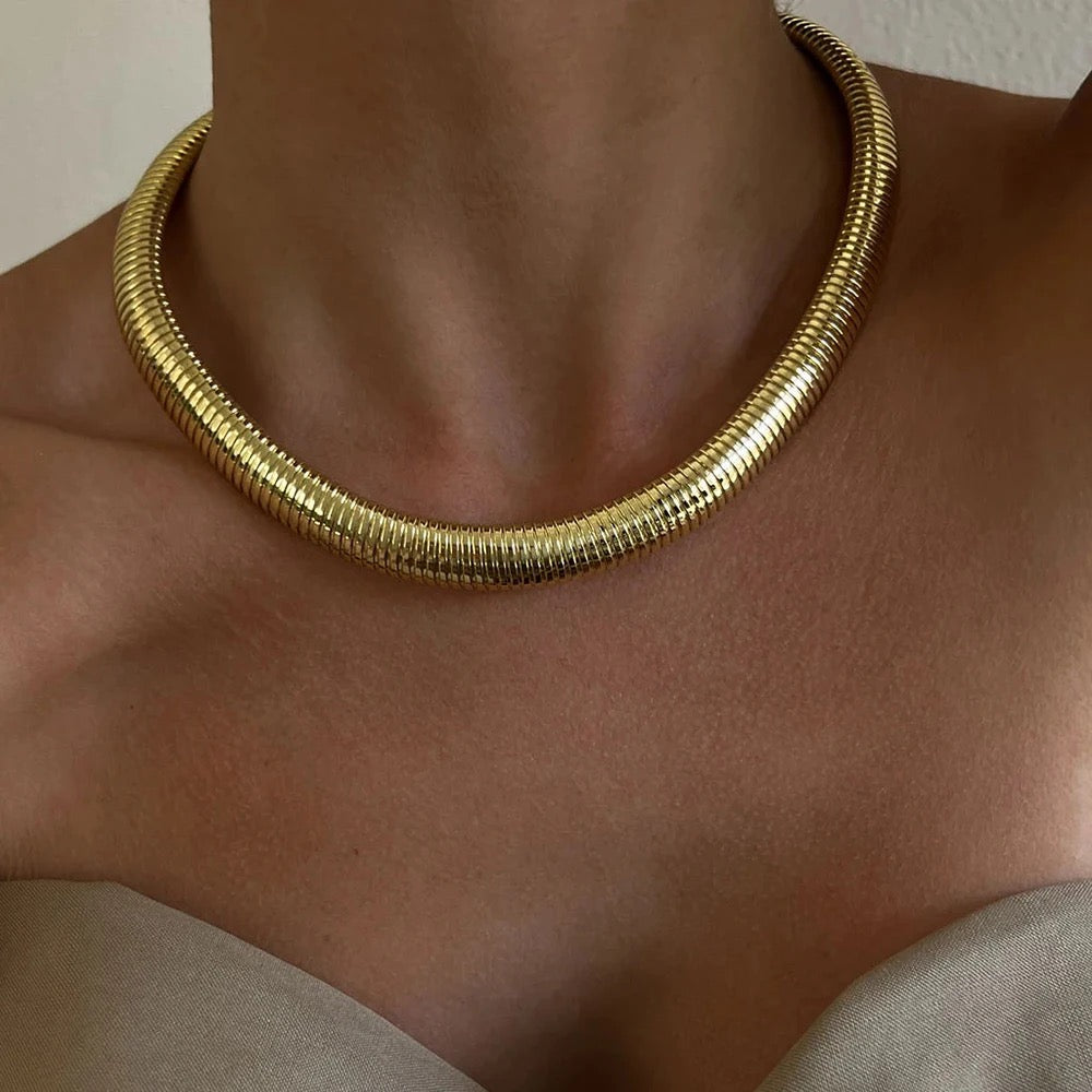 Snake Chain Choker Necklace (Gold & Silver)