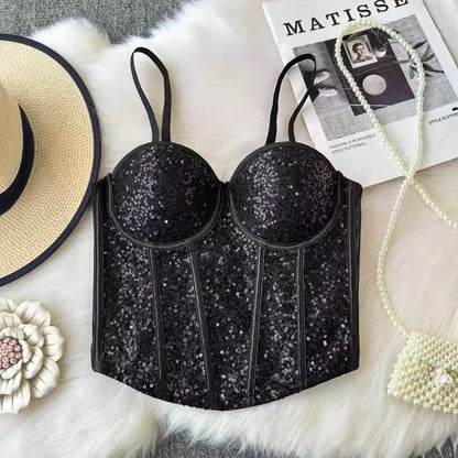 Sequin Bustier Waist Corset