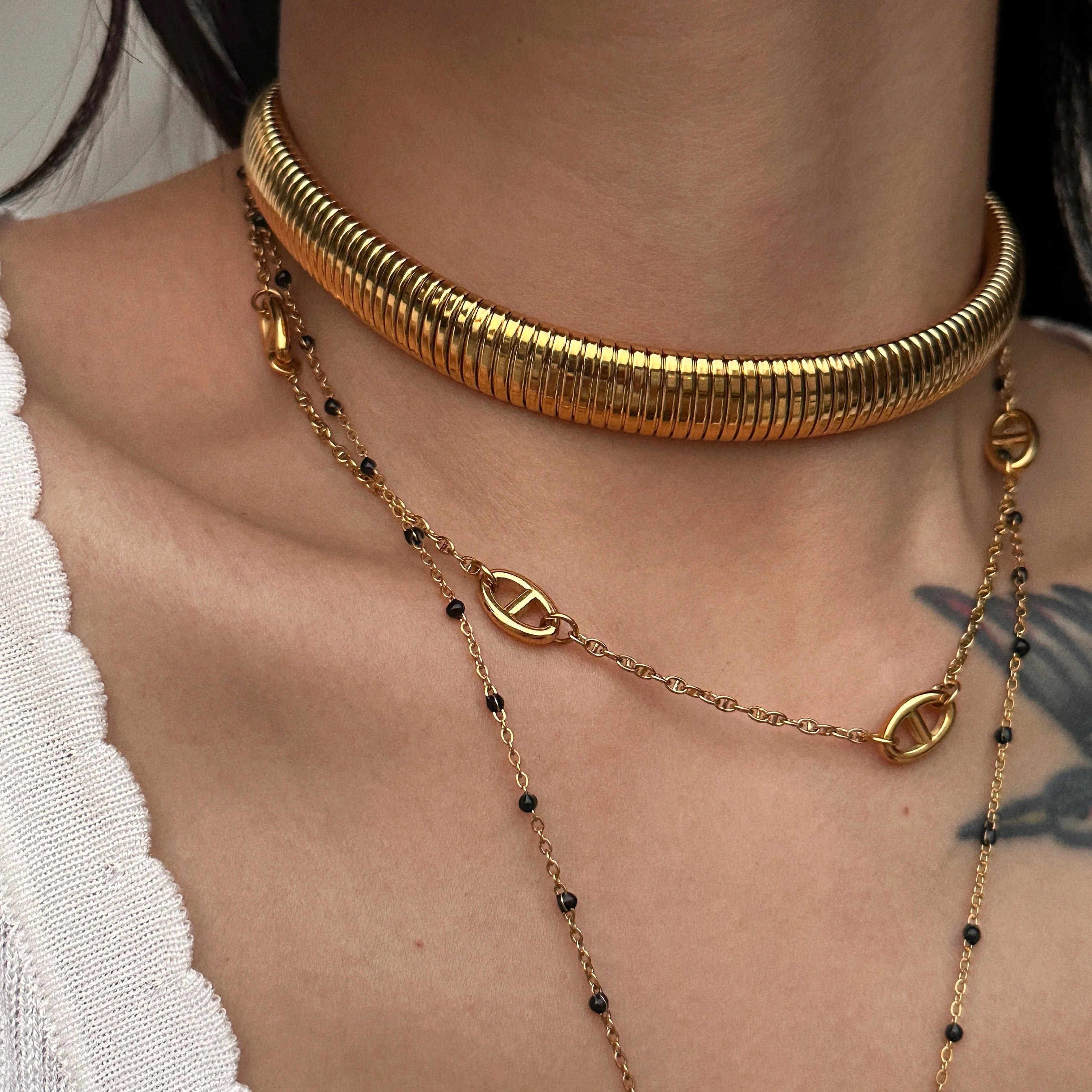 Snake Chain Choker Necklace (Gold & Silver)