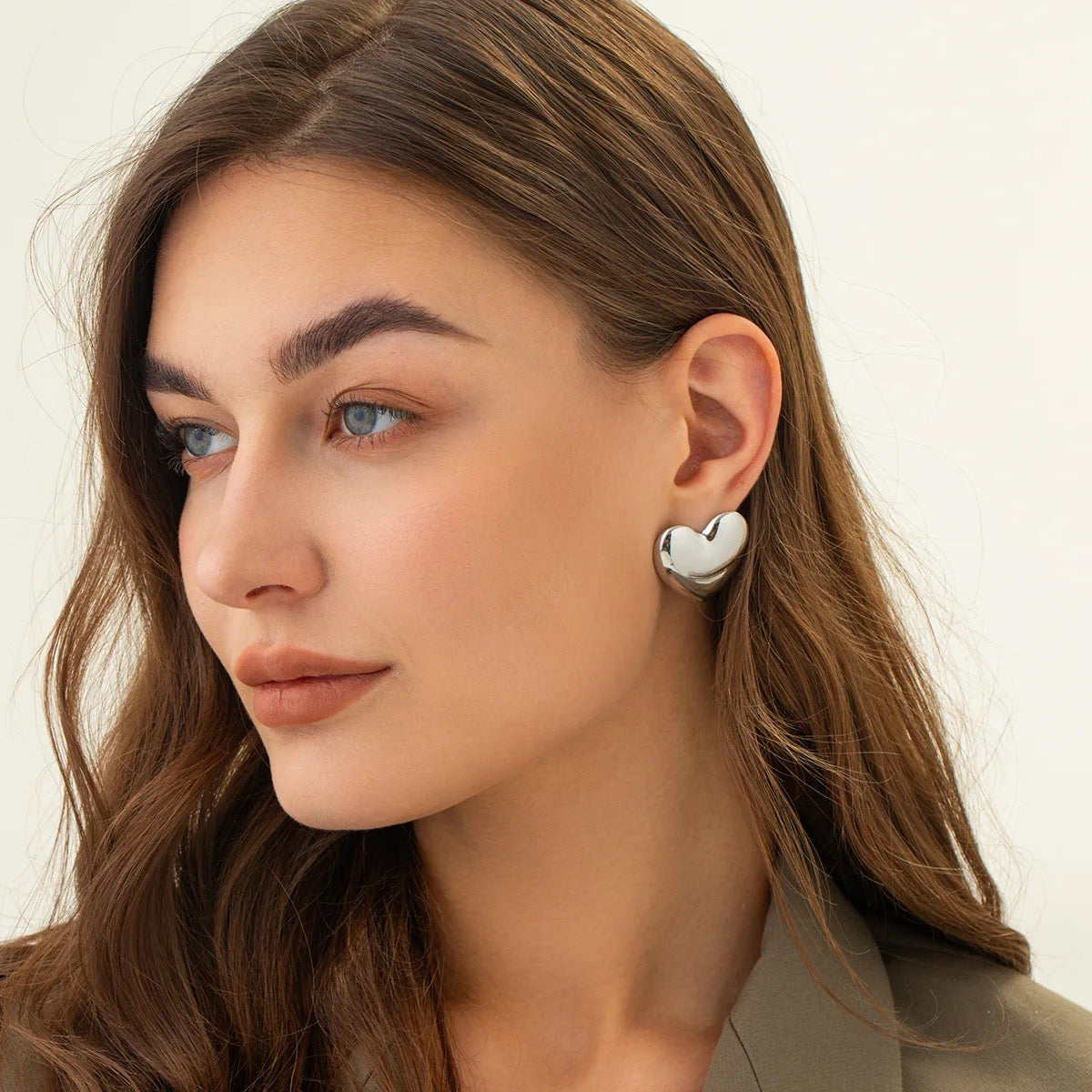 My Jumbo Heart Studs (Gold& Silver)