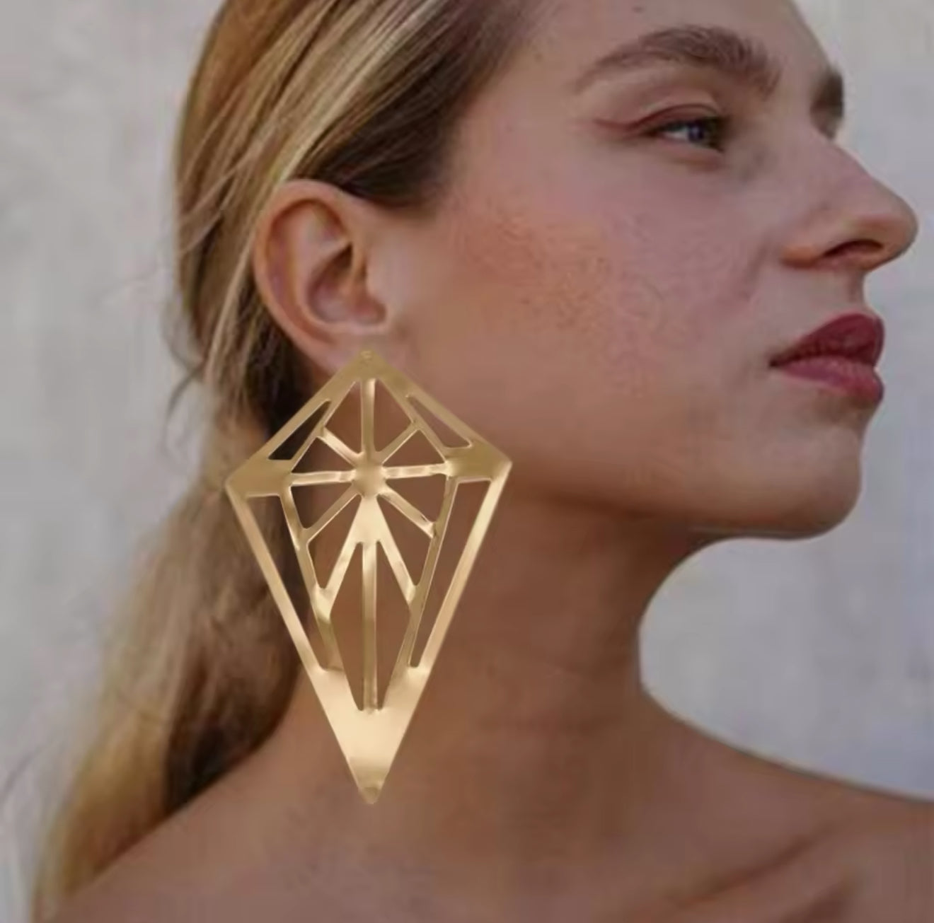 My Gold Rhombus Studs