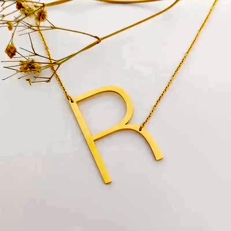 Initial Letter Necklace (Gold)