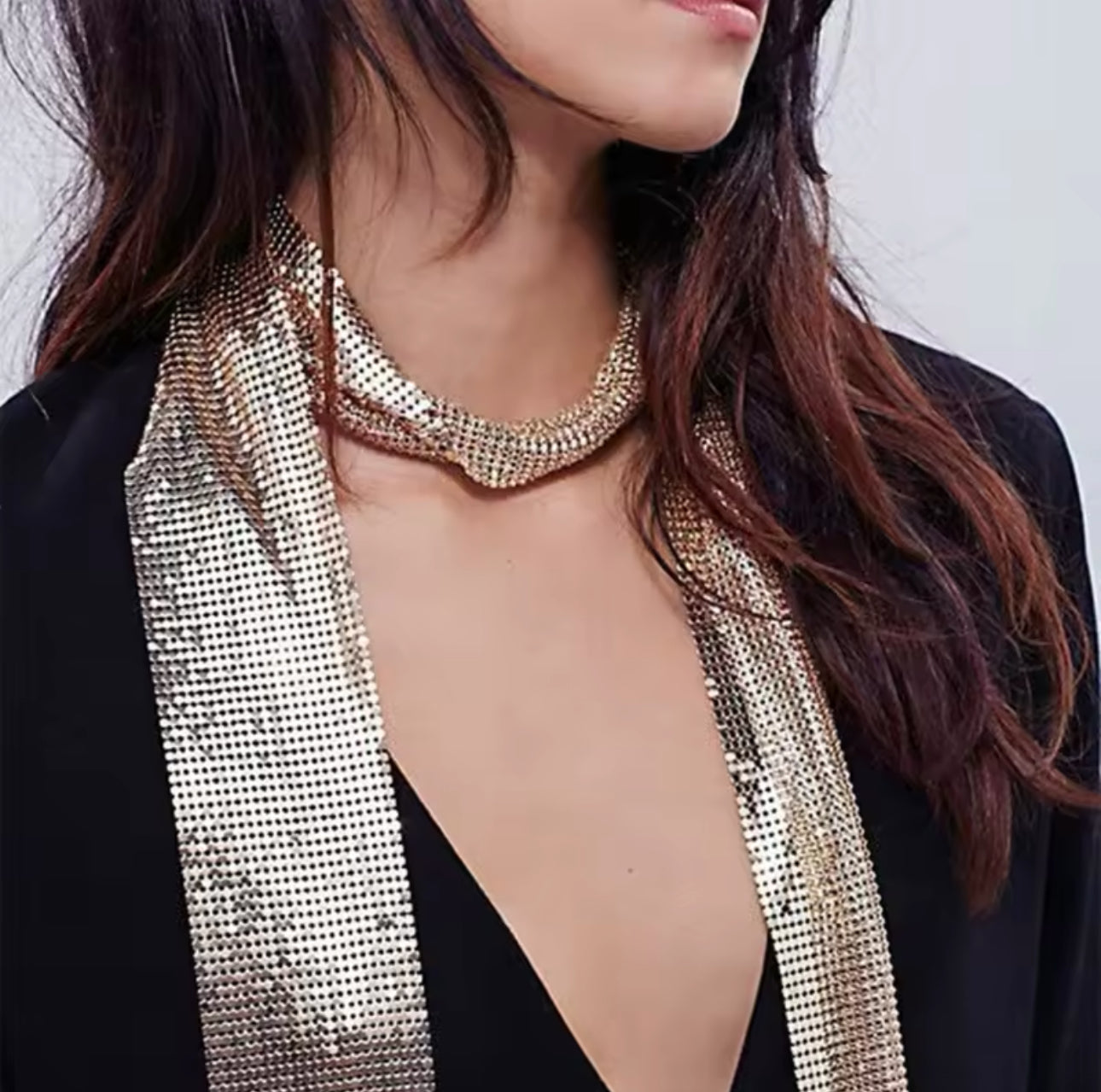 Metal Mesh Belt/Scarf (Gold/silver)