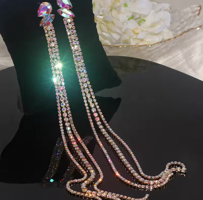 Rhinestone Studded Chain Drop