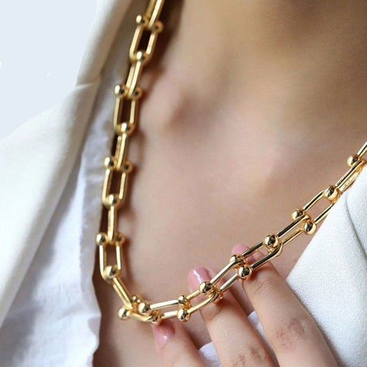 U Shape Pin Chain Necklace