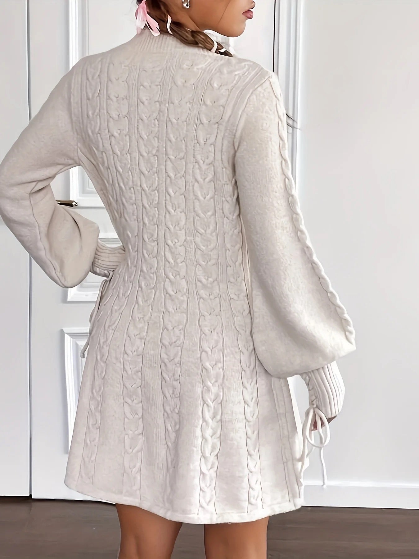 Cable Knit Short Sweater Dress