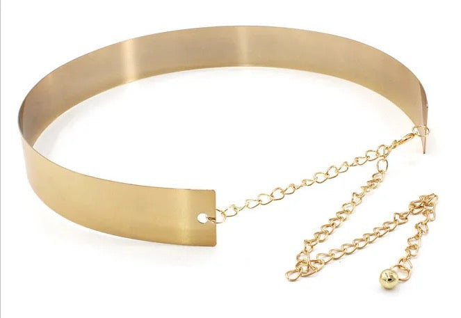 Wide Dress Belt (Chrome Gold)
