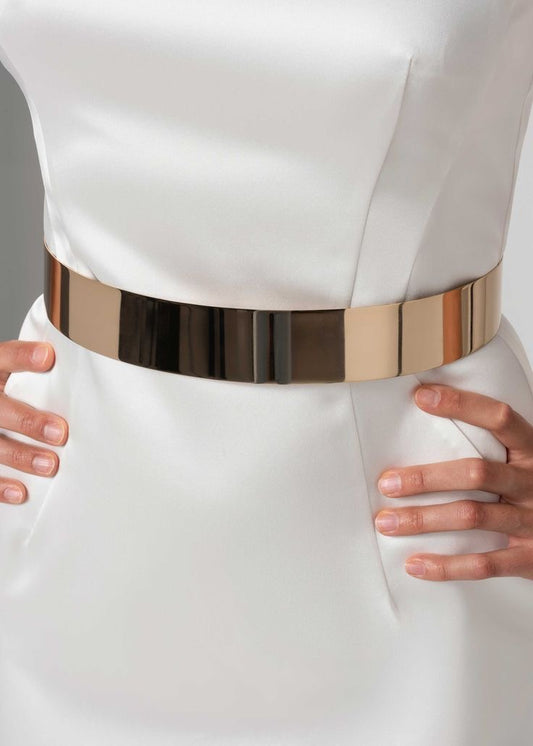 Wide Dress Belt (Chrome Gold)