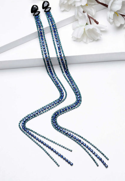 Rhinestone Studded Chain Drop