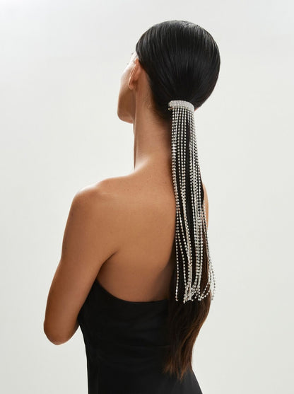 Ponytail band Rhinestones Long Chain Tassel Hairwear