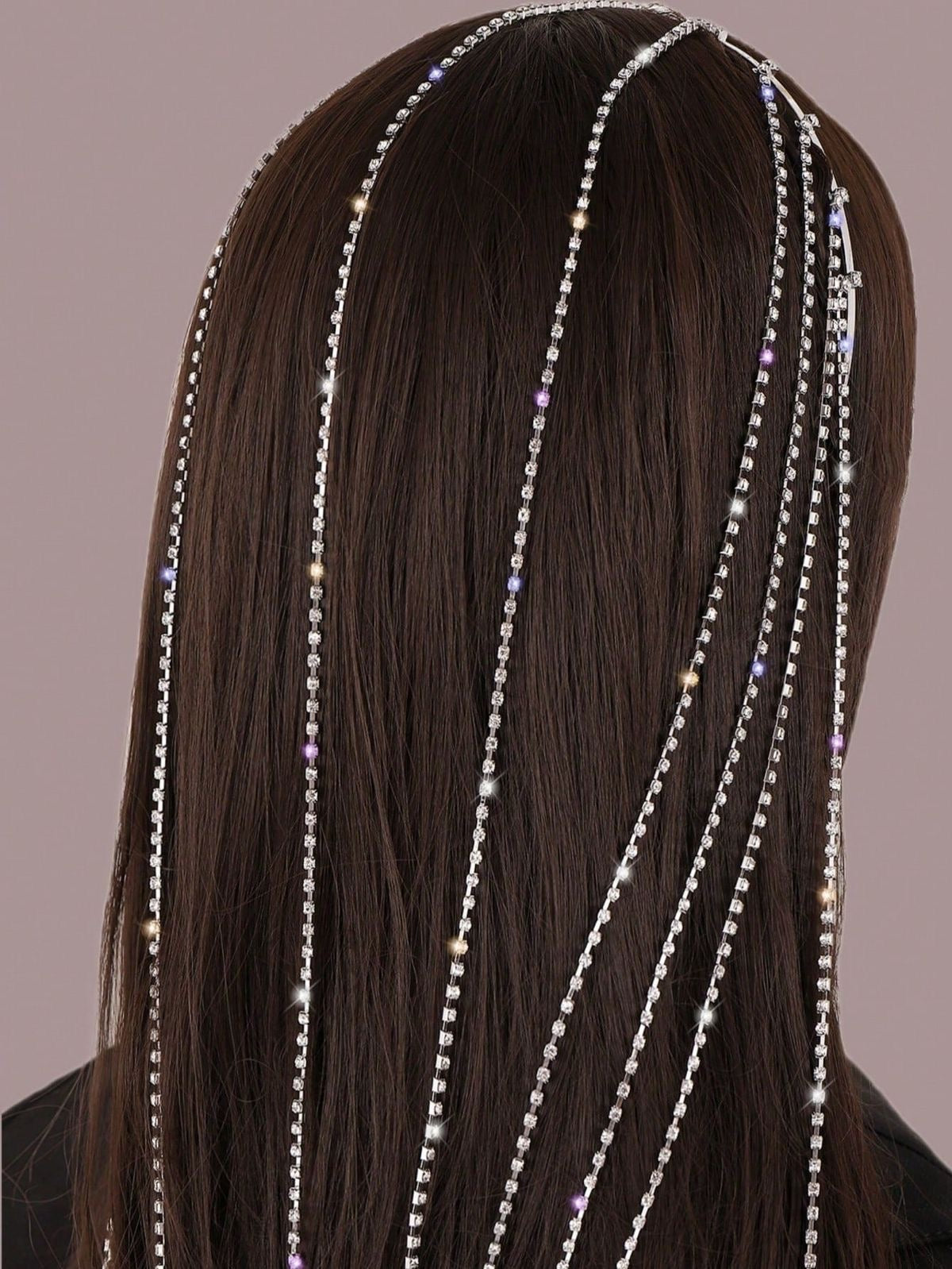 Long Rhinestone Tassel Headband (Thick)