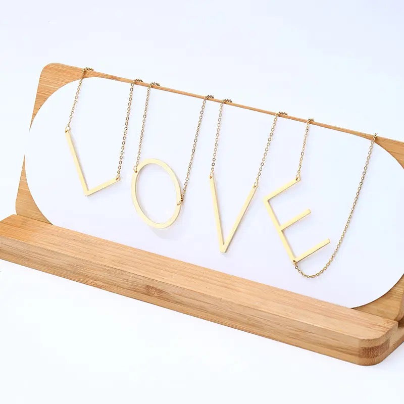 Initial Letter Necklace (Gold)