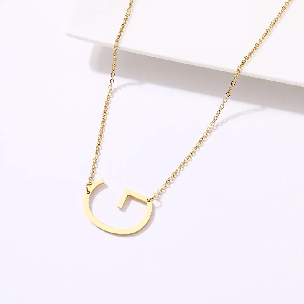 Initial Letter Necklace (Gold)