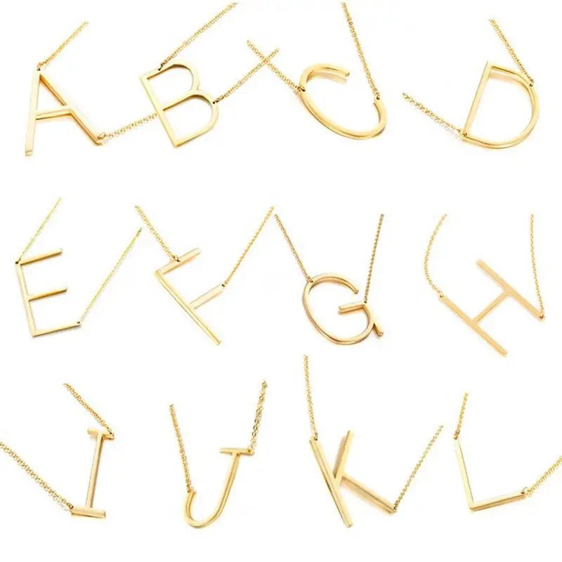 Initial Letter Necklace (Gold)