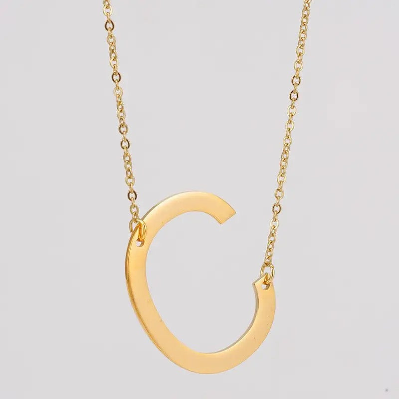 Initial Letter Necklace (Gold)