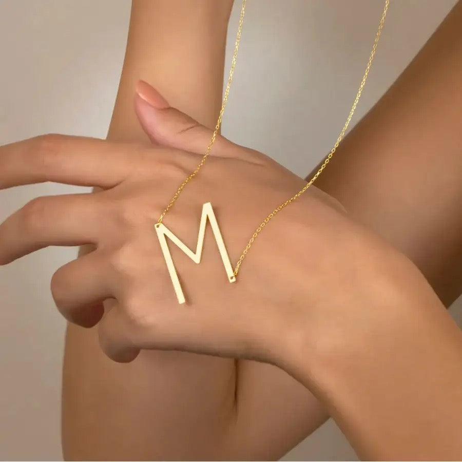 Initial Letter Necklace (Gold)