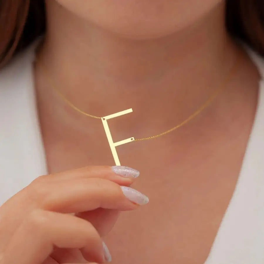 Initial Letter Necklace (Gold)