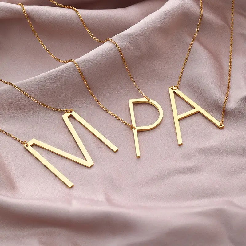 Initial Letter Necklace (Gold)