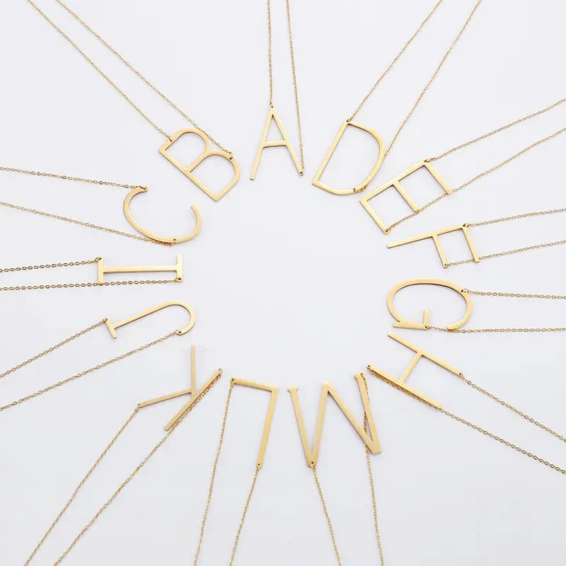 Initial Letter Necklace (Gold)