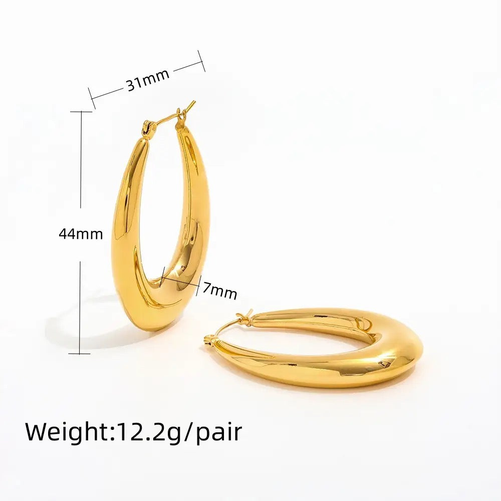 Hollow Egg Hoops (Gold)