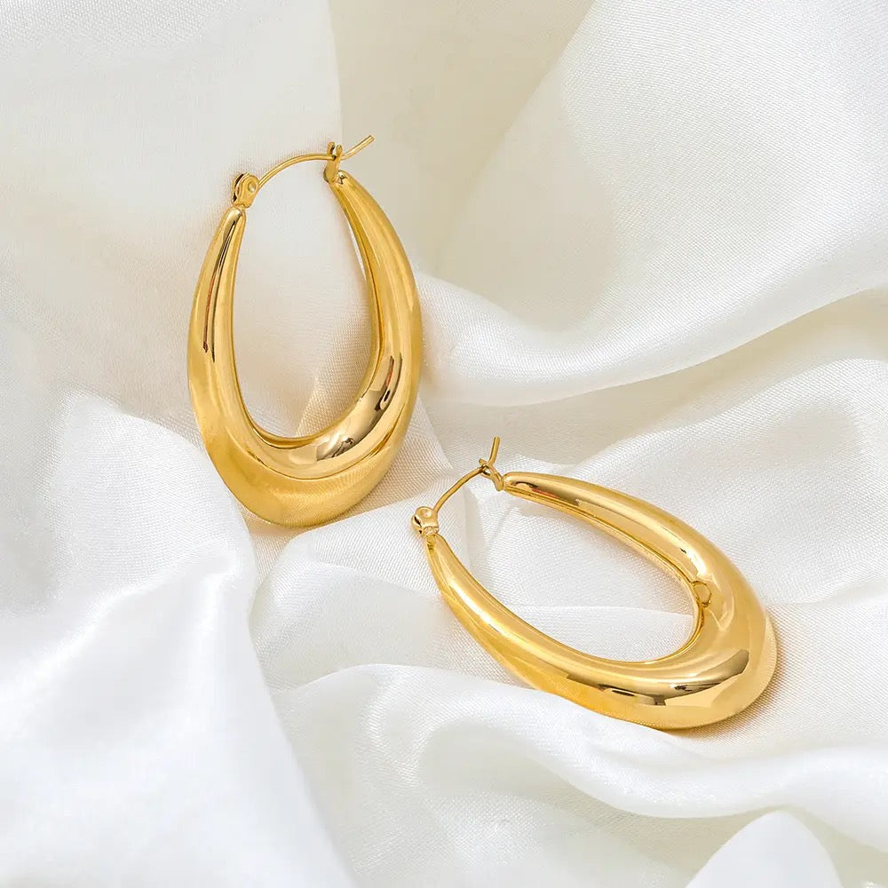 Hollow Egg Hoops (Gold)