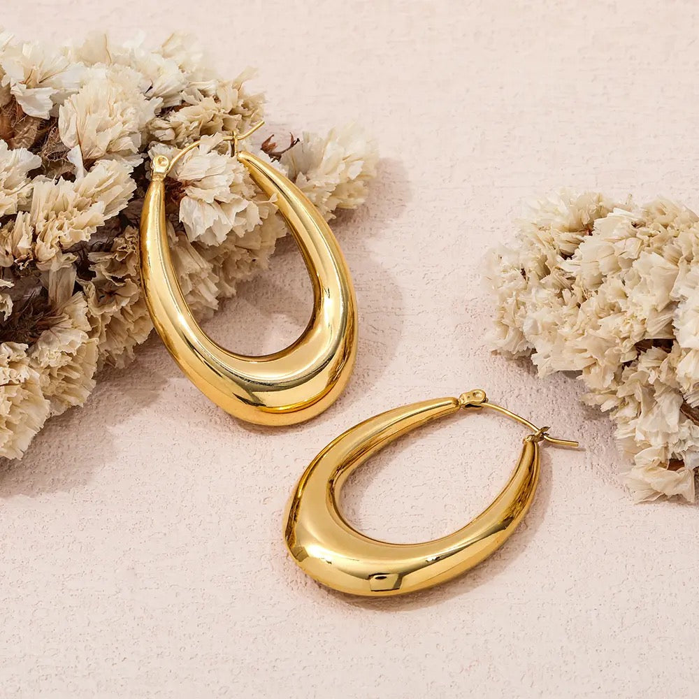 Hollow Egg Hoops (Gold)