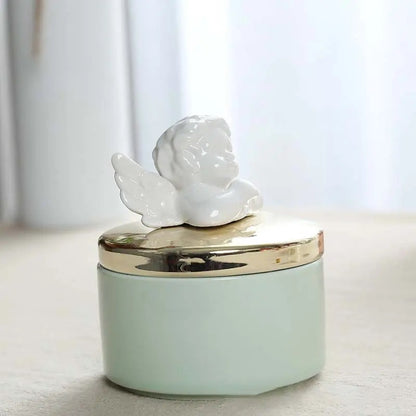 My Cupid Trinket Box (Mint Green with White Cupid Lid)