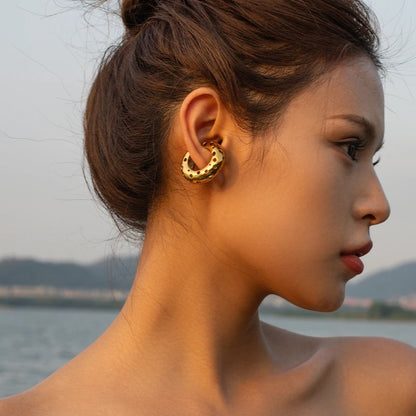 Big Hoop Hollow Ear Cuff cum Ring