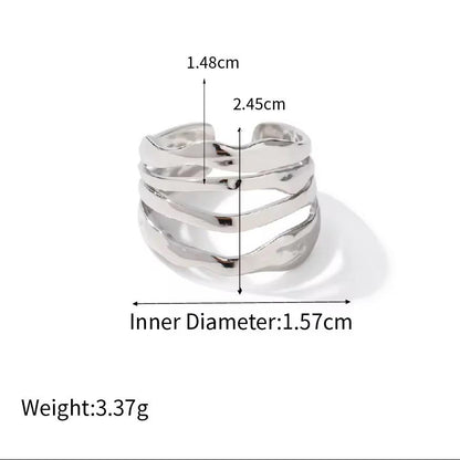 Sculpted Silver Chrome Rings