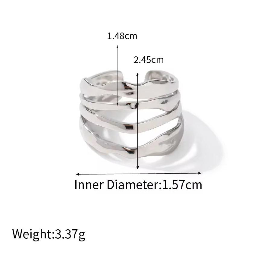 Sculpted Silver Chrome Rings