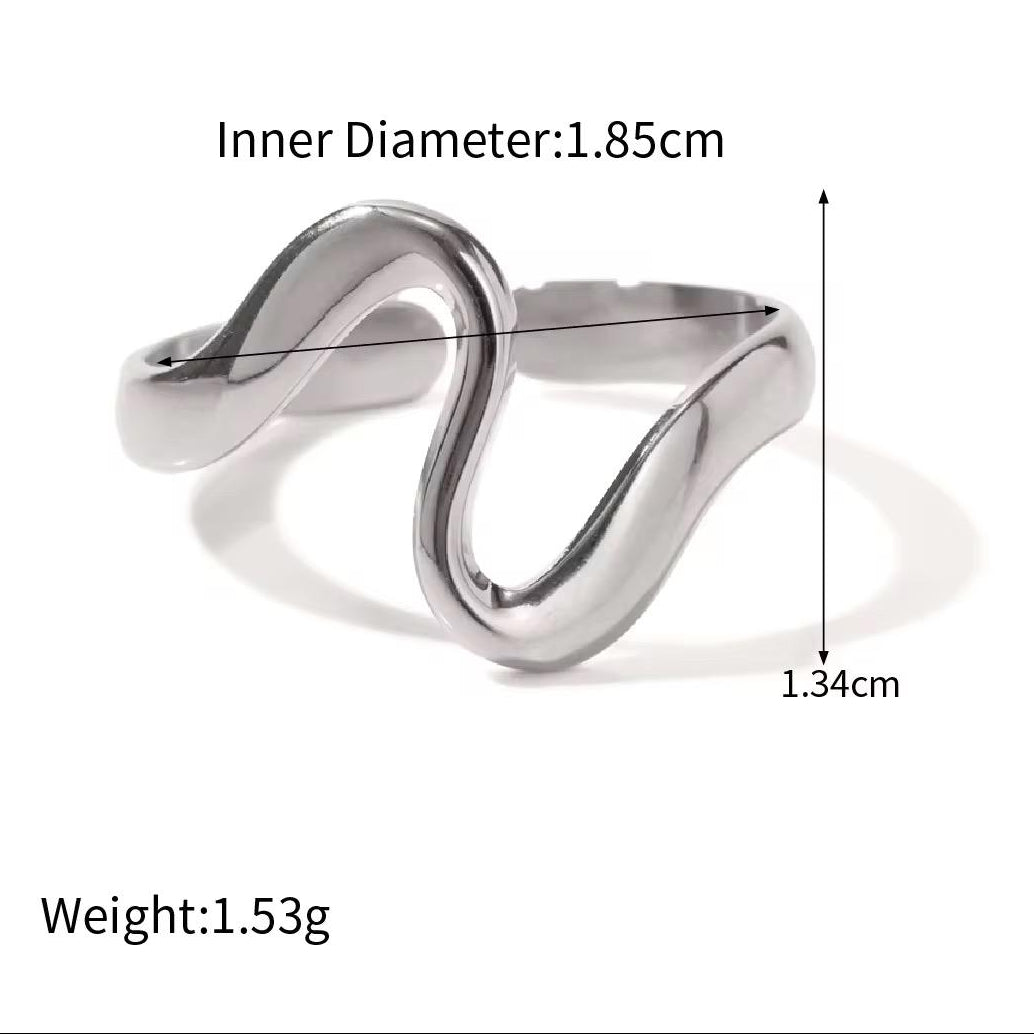 Sculpted Silver Chrome Rings