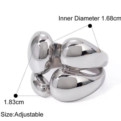 Sculpted Silver Chrome Rings