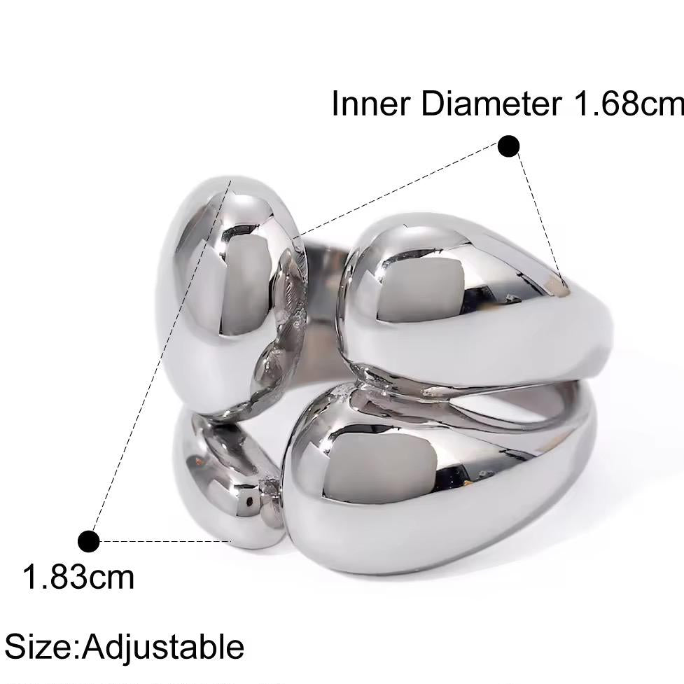 Sculpted Silver Chrome Rings