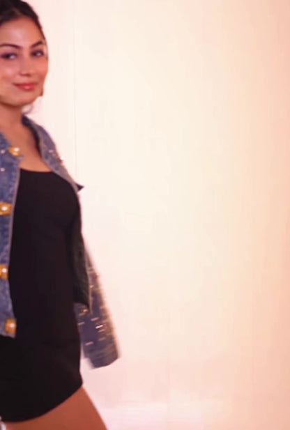 My Pearlux XOXO (Hand Bejeweled Denim Jacket)